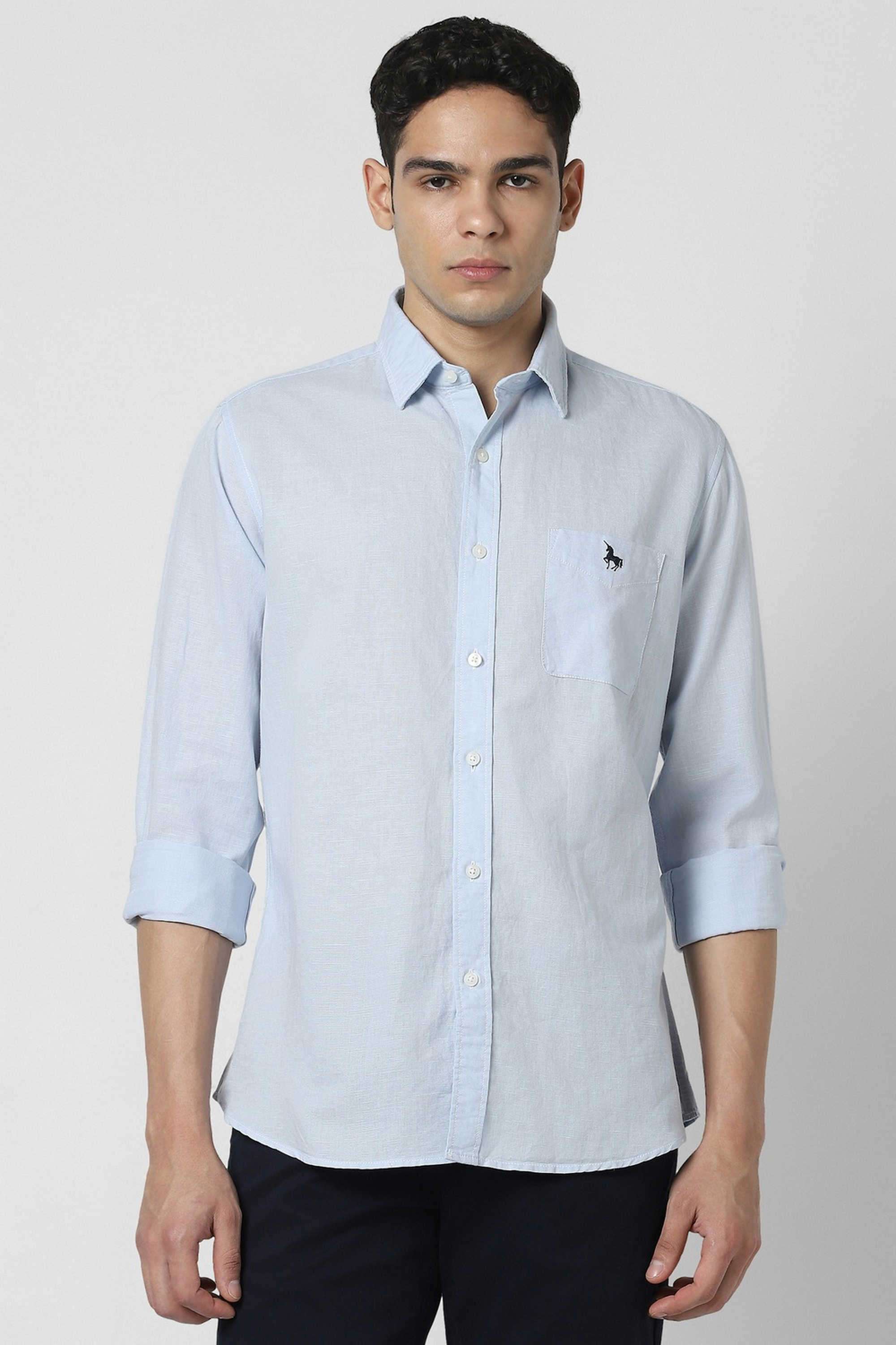 Solid-Blended-Fabric-Round-Neck-Men-s-T-Shirt