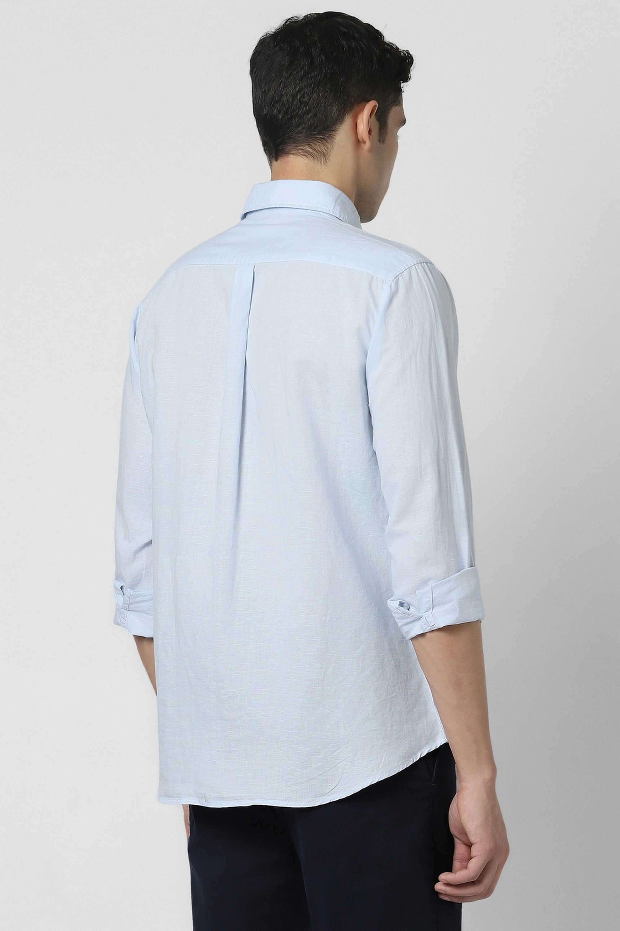 Solid-Blended-Fabric-Round-Neck-Men-s-T-Shirt