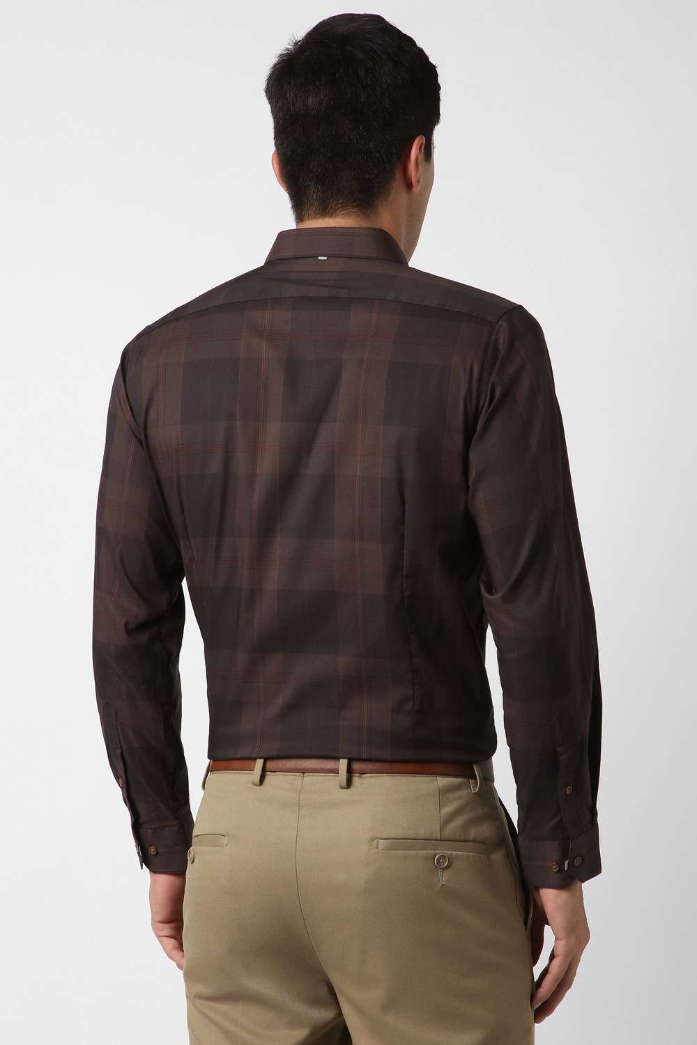 Checks-Blended-Fabric-Slim-Fit-Men-s-Formal-Shirt