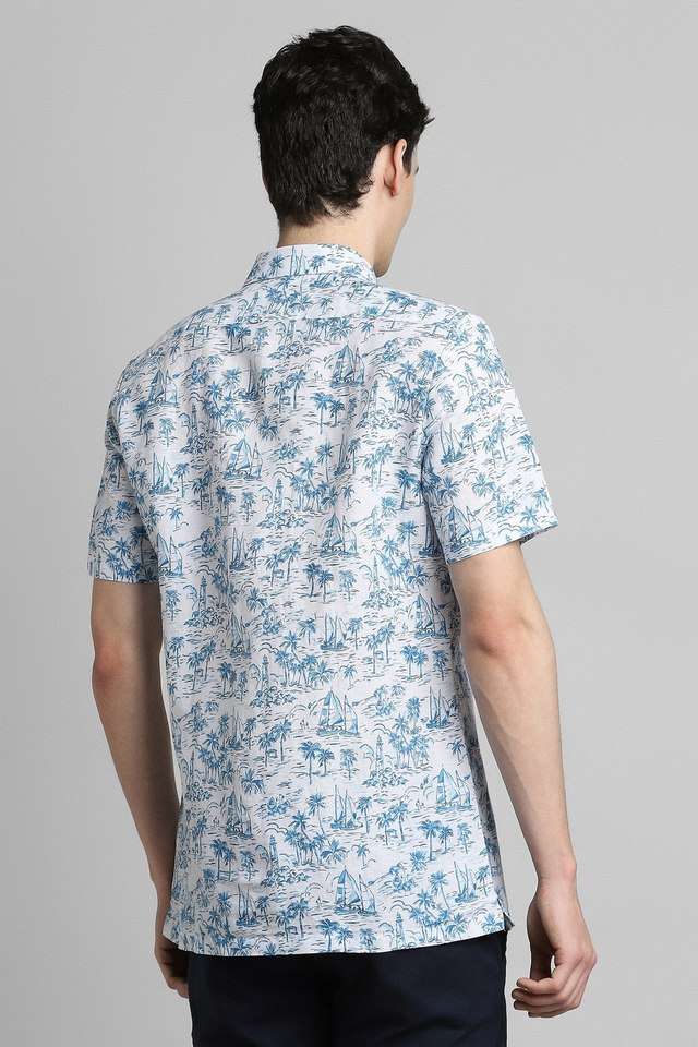 Printed-Linen-Blend-Regular-Fit-Men-s-Casual-Wear-Shirt