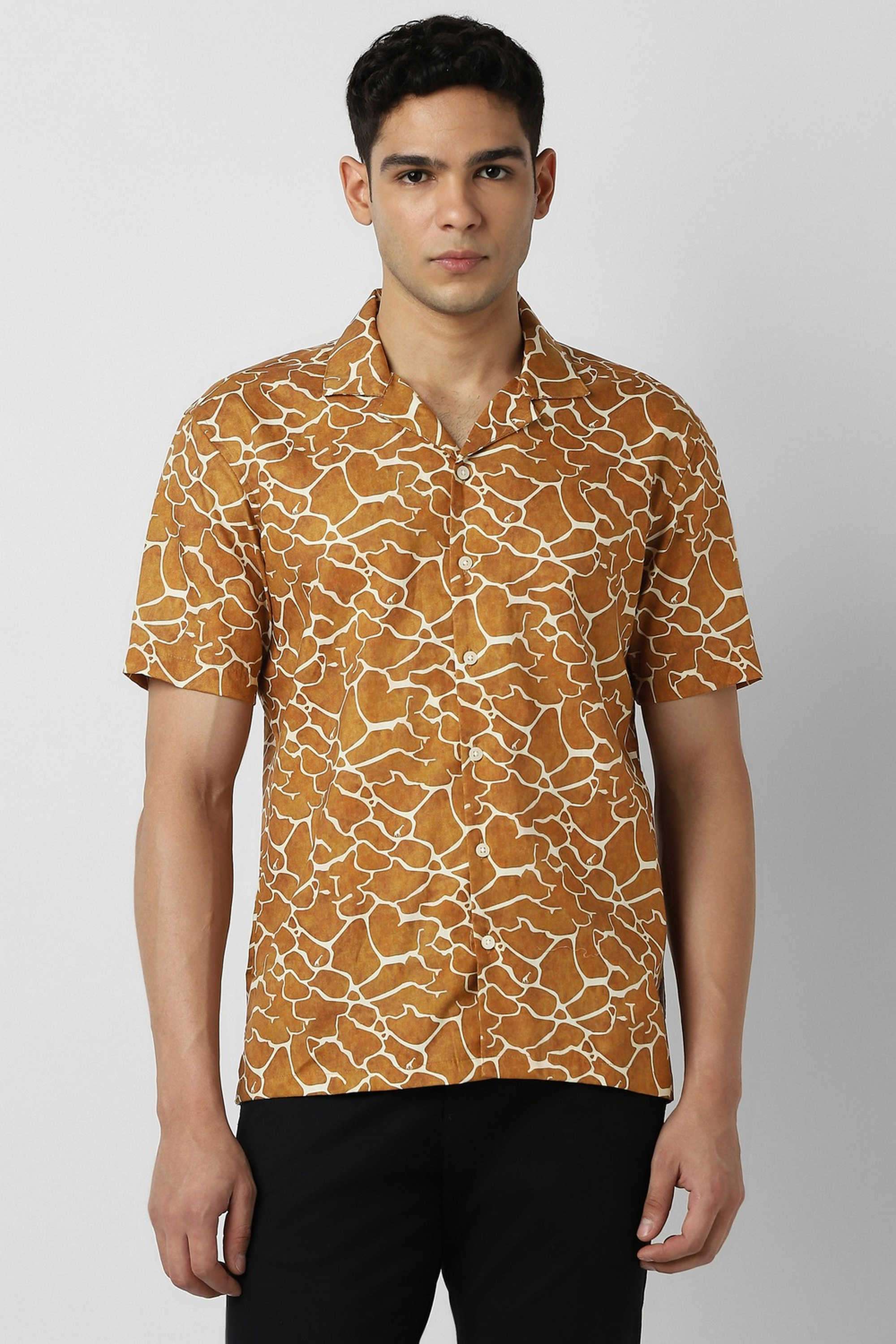 Solid-Blended-Fabric-Round-Neck-Men-s-T-Shirt