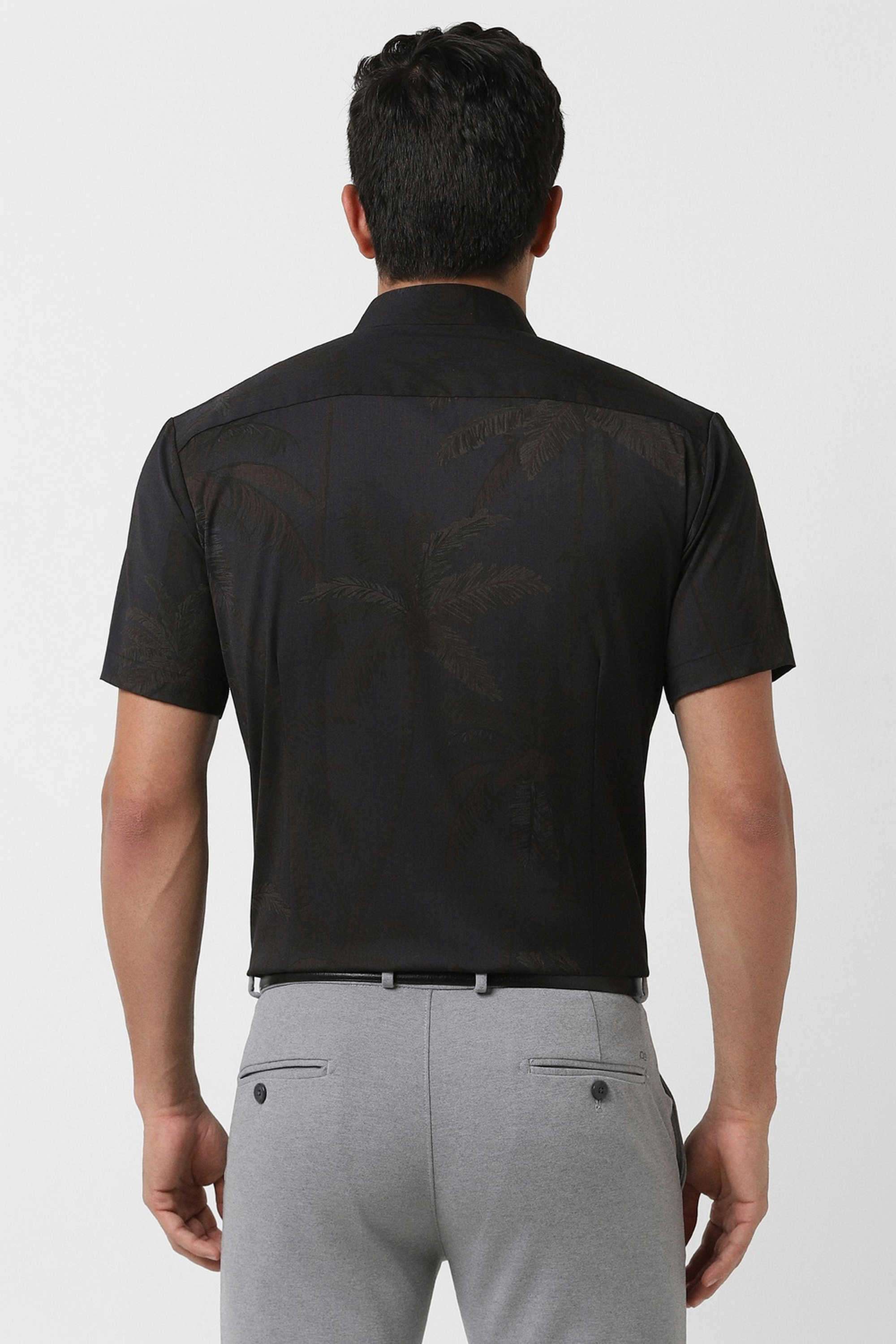 Solid-Blended-Fabric-Round-Neck-Men-s-T-Shirt