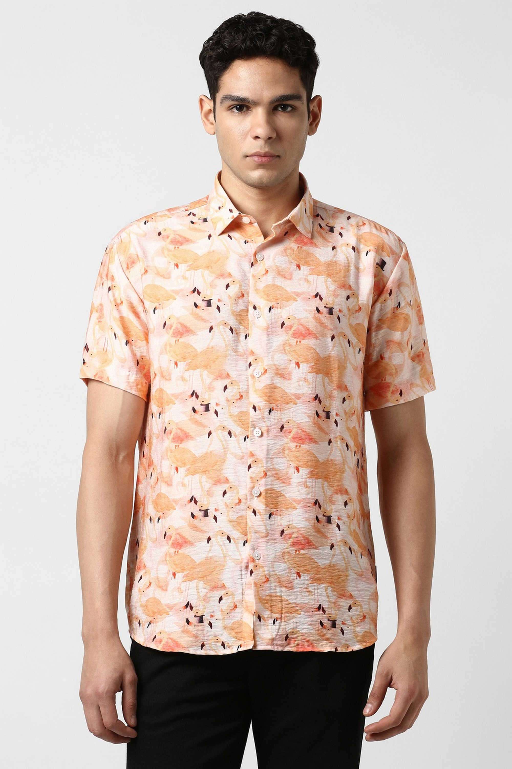 Solid-Blended-Fabric-Round-Neck-Men-s-T-Shirt