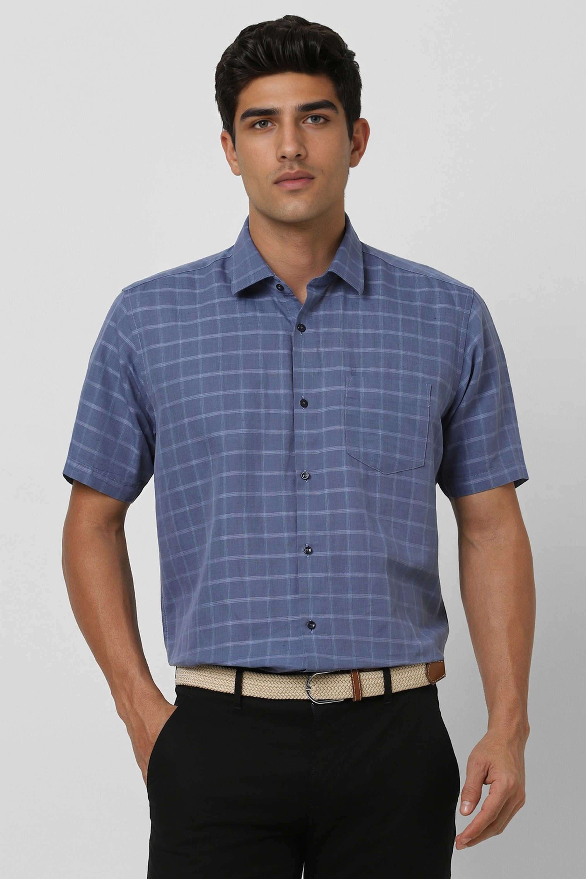 Solid-Blended-Fabric-Round-Neck-Men-s-T-Shirt