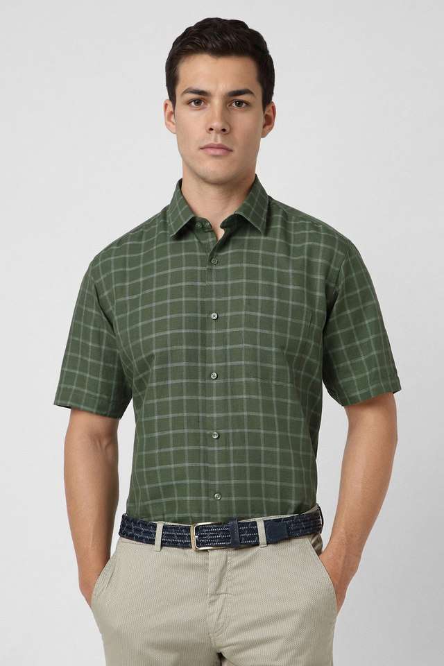 Checks-Blended-Fabric-Regular-Fit-Men-s-Formal-Wear-Shirt