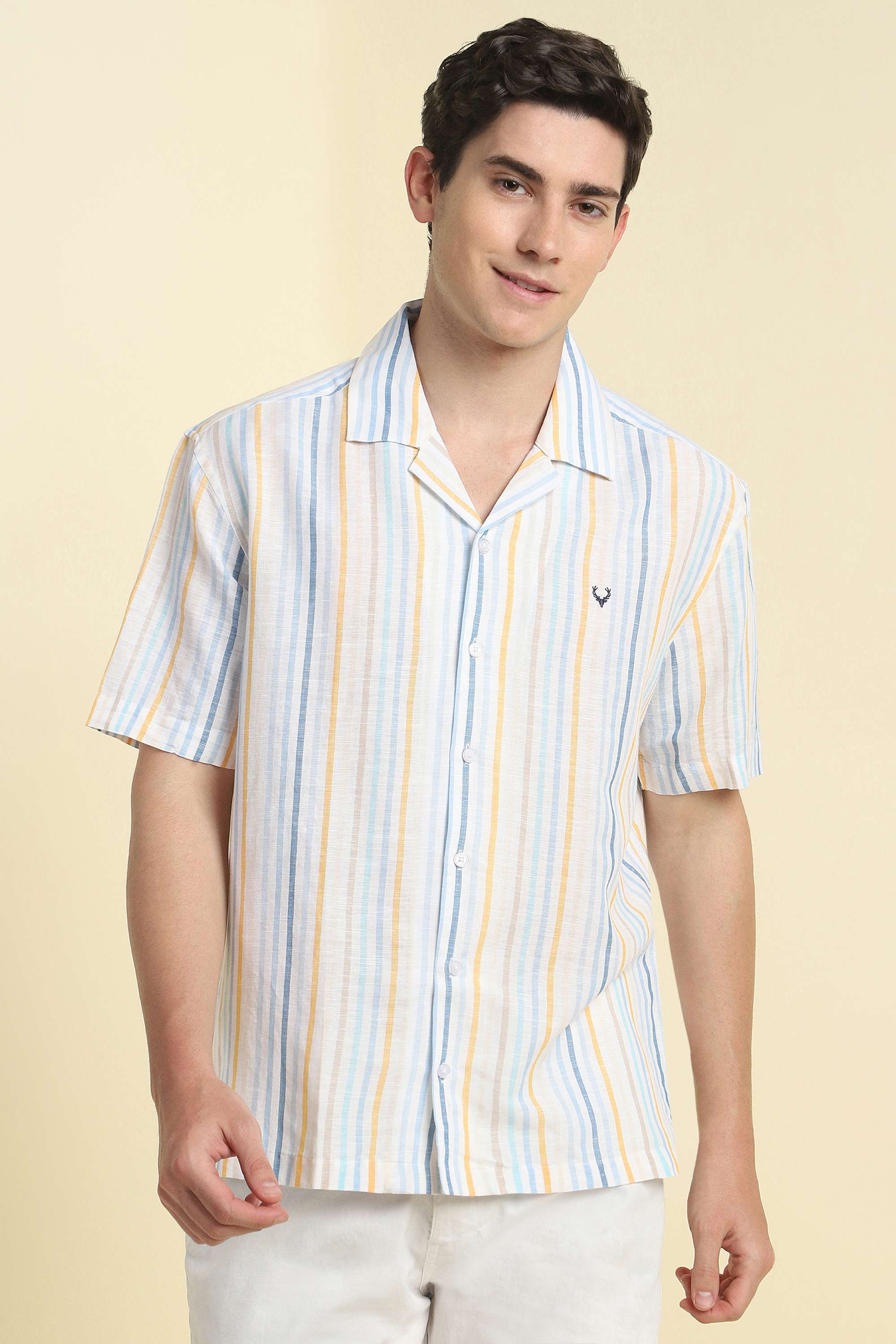 Stripes-Blended-Fabric-Relaxed-Fit-Men-s-Formal-Shirt