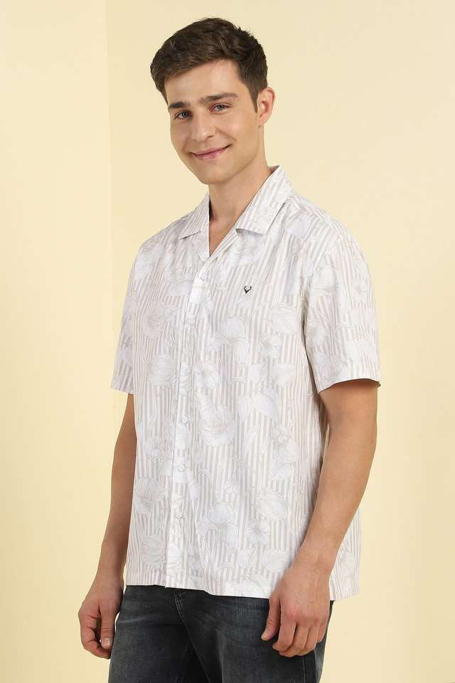 Printed-Cotton-Blend-Relaxed-Fit-Men-s-Formal-Wear-Shirt