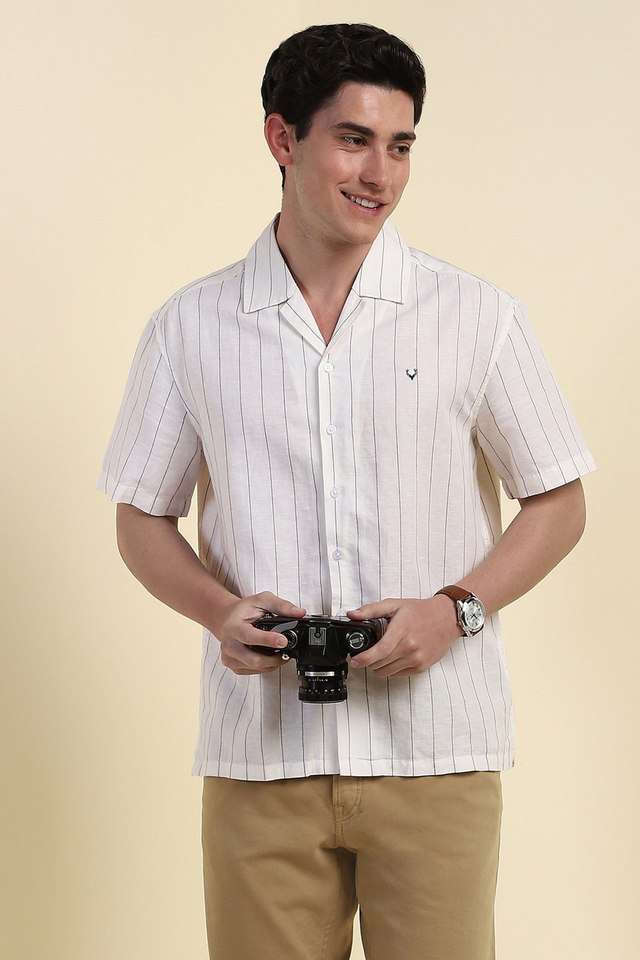 Stripes-Blended-Fabric-Relaxed-Fit-Men-s-Formal-Wear-Shirt