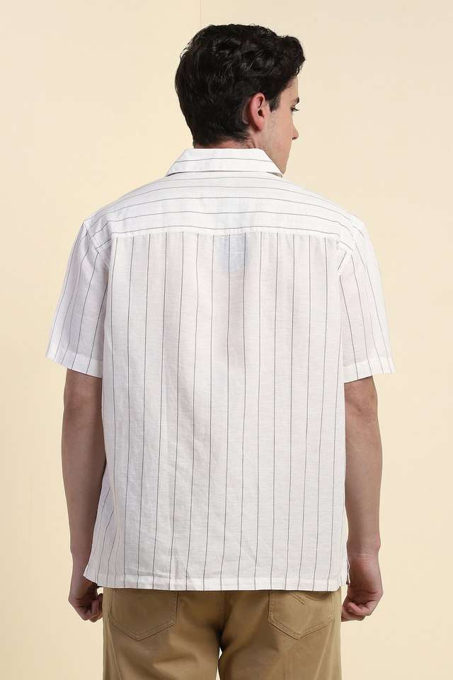 Stripes-Blended-Fabric-Relaxed-Fit-Men-s-Formal-Wear-Shirt