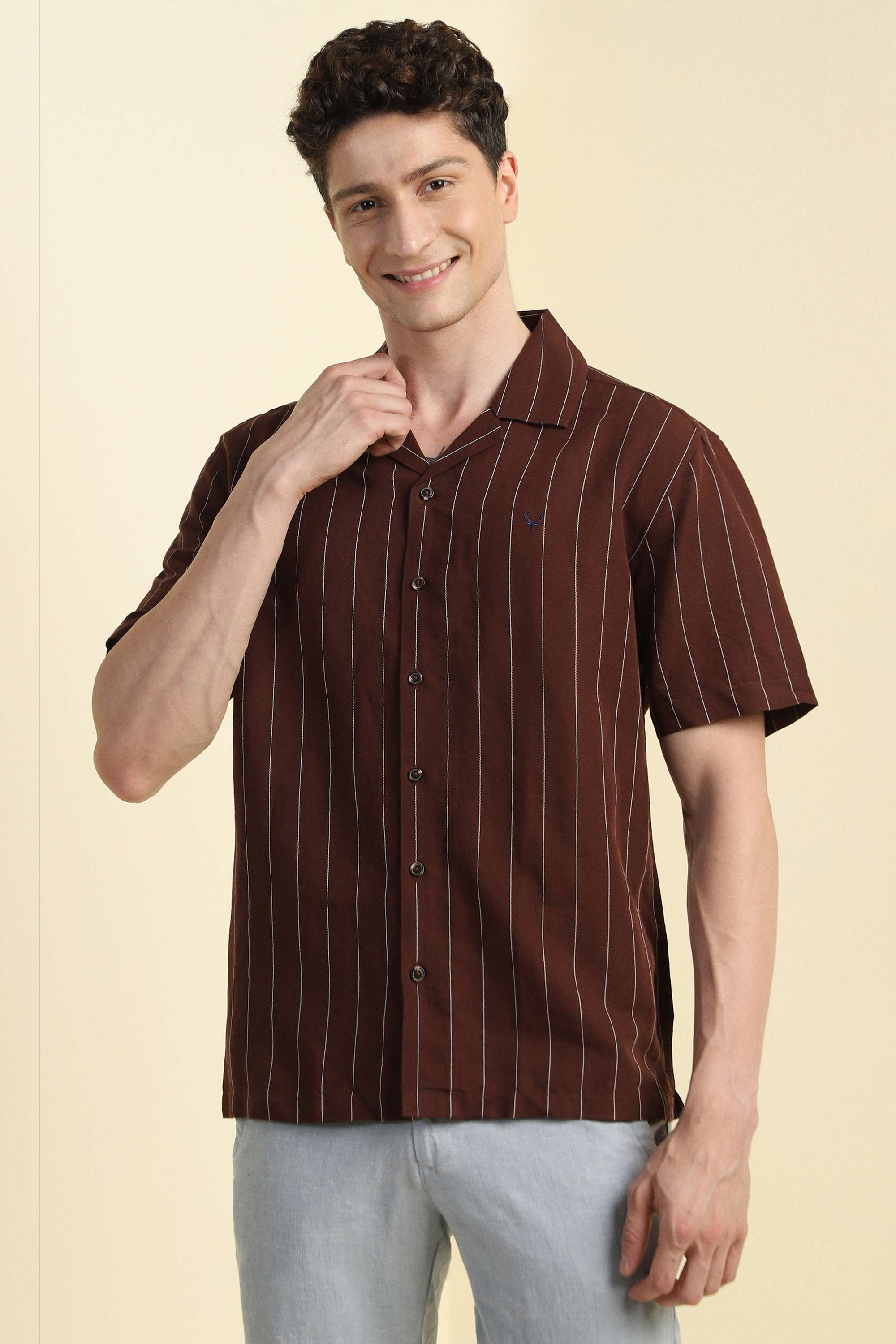 Stripes-Blended-Fabric-Relaxed-Fit-Men-s-Formal-Shirt