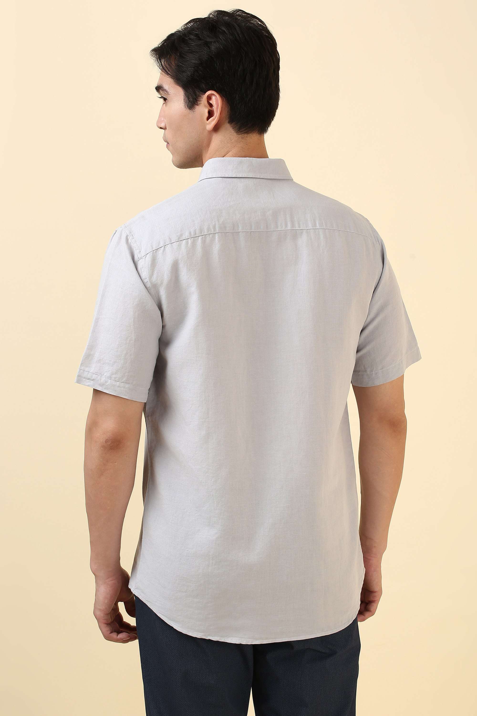 Solid-Cotton-Linen-Blend-Regular-Fit-Men-s-Formal-Shirt