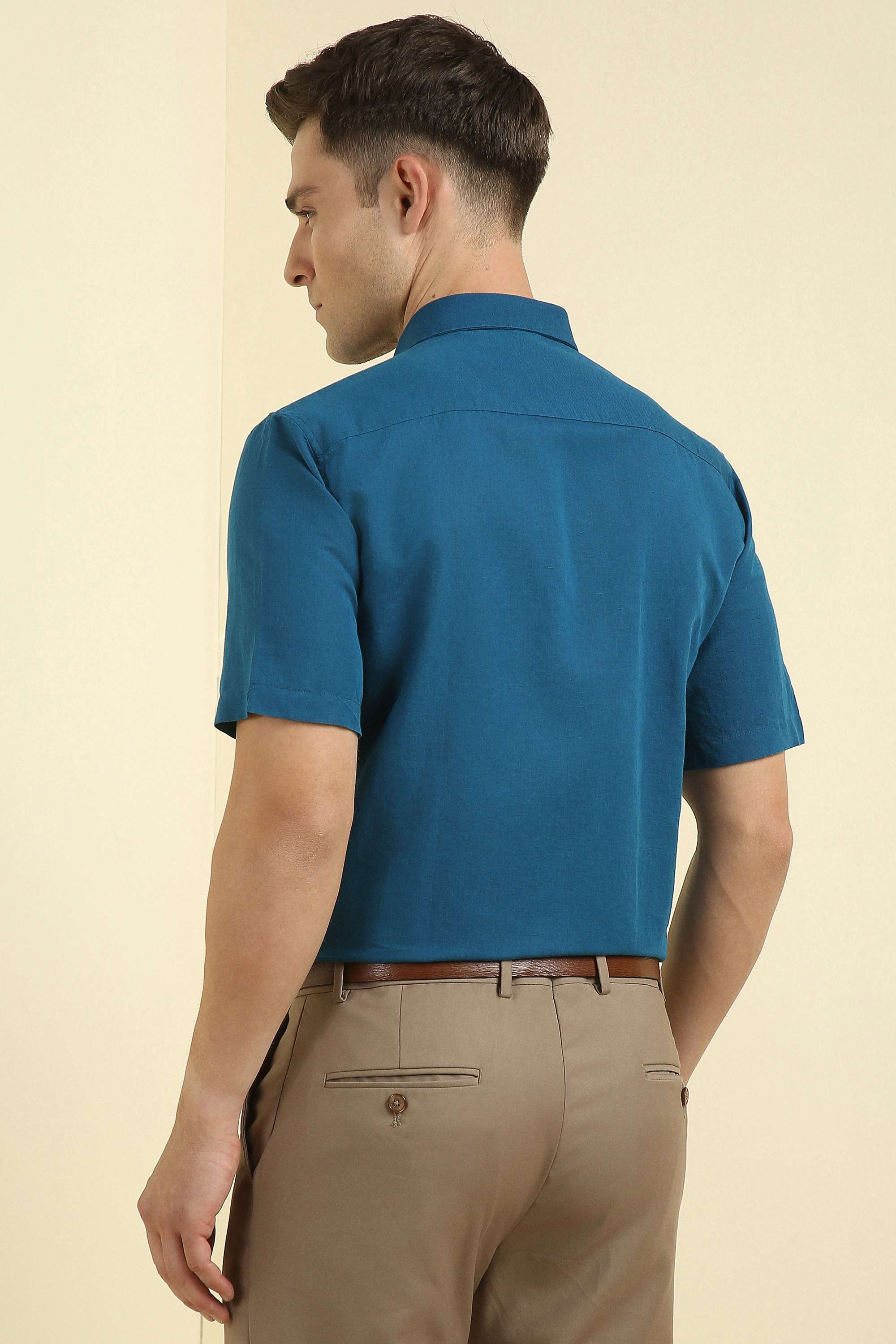 Solid-Cotton-Linen-Blend-Regular-Fit-Men-s-Formal-Shirt