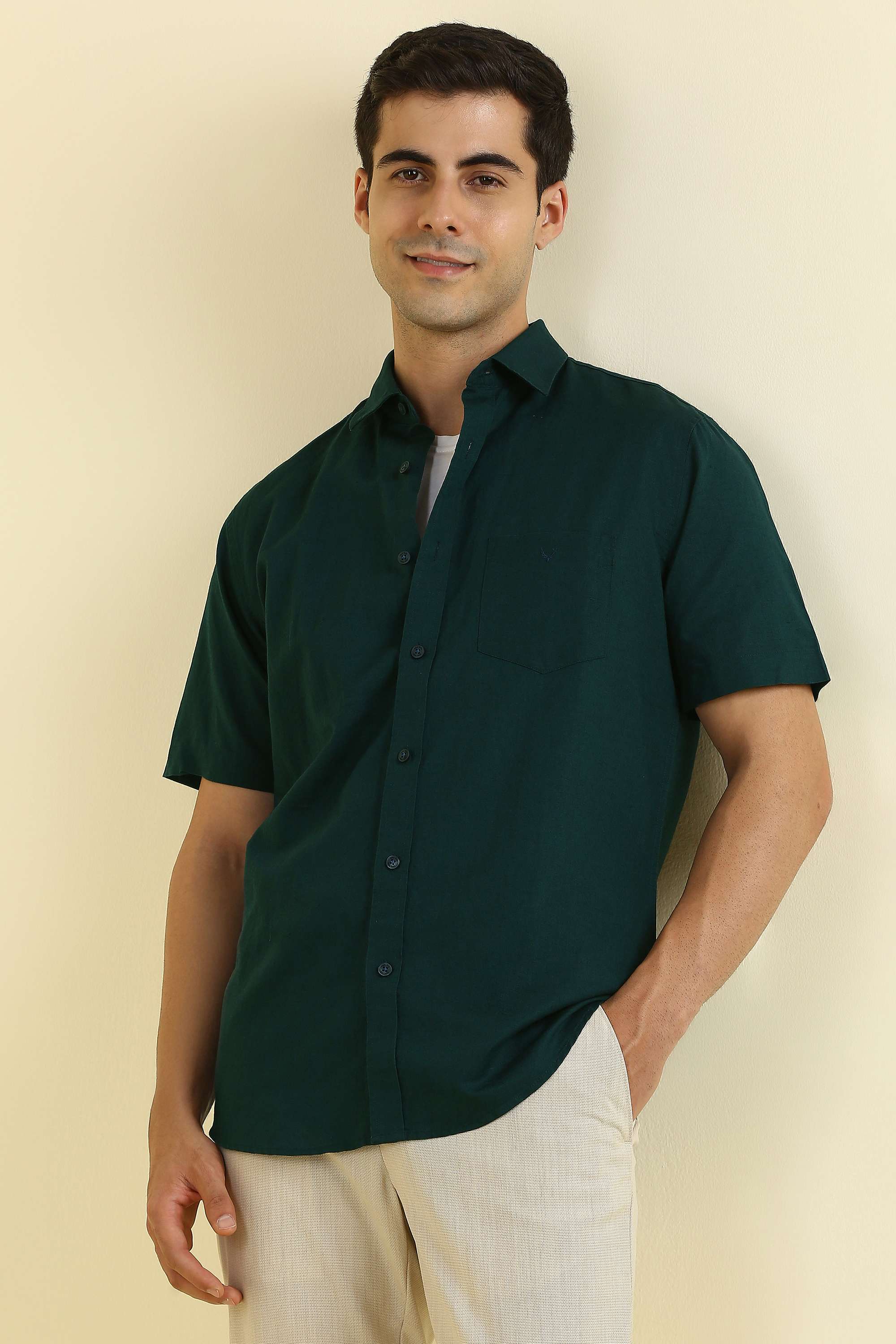 Solid-Blended-Fabric-Regular-Fit-Men-s-Formal-Shirt