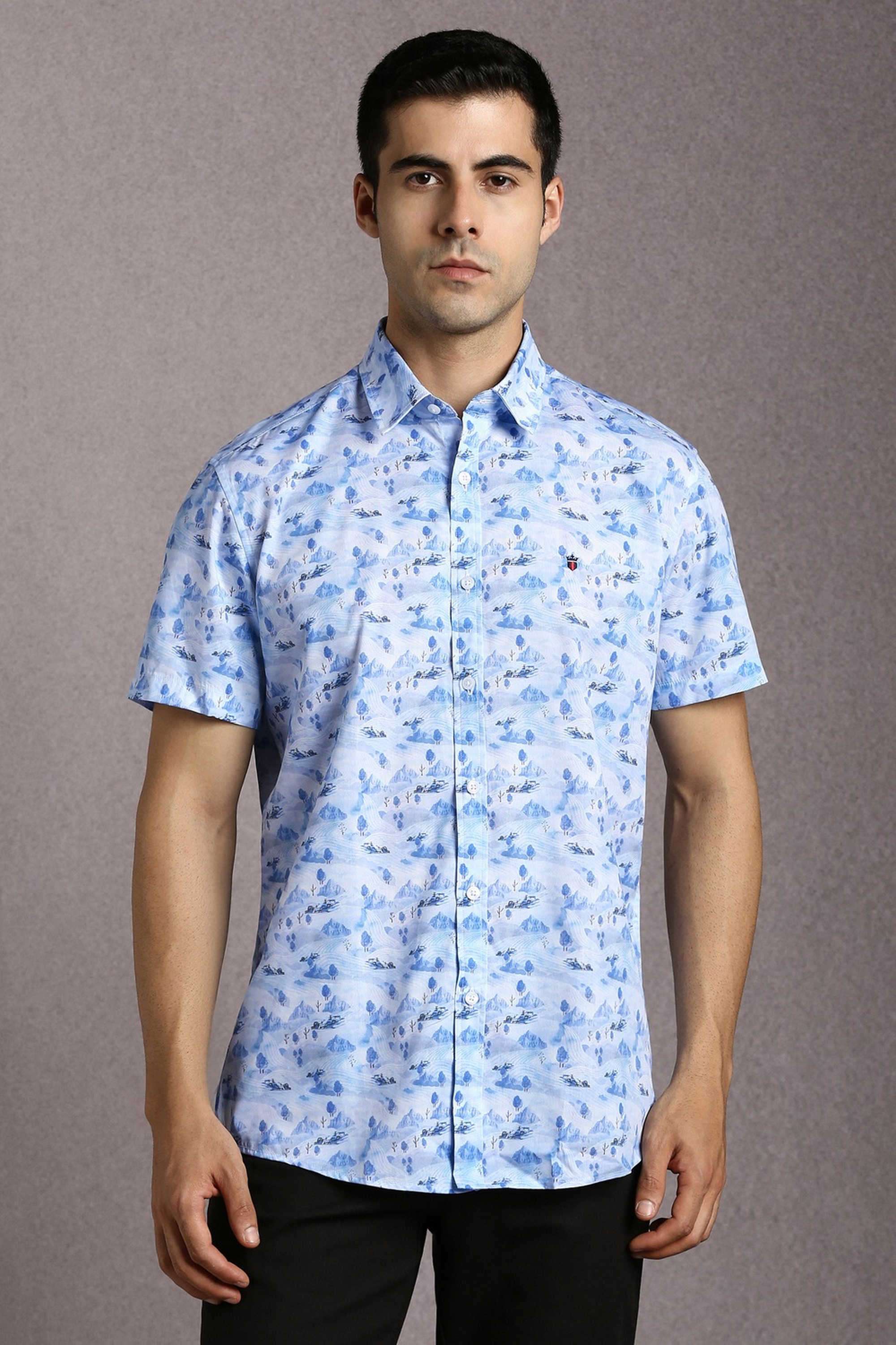 Printed-Cotton-Blend-Slim-Fit-Men-s-Casual-Wear-Shirt