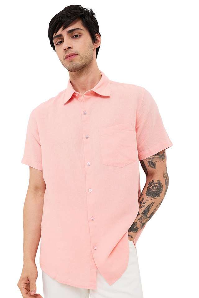 Solid-Blended-Fabric-Slim-Fit-Men-s-Casual-Wear-Shirt
