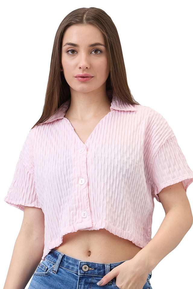 Solid-Polyester-Women-s-Casual-Wear-Shirt