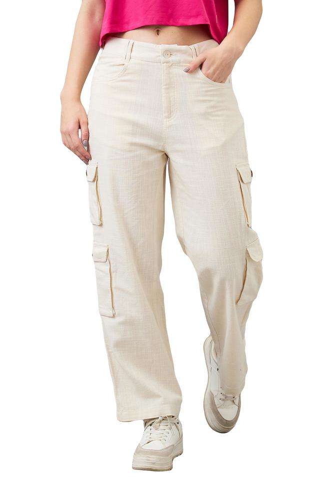 Archive-Revival-Solid-Cotton-Relaxed-Fit-Women-s-Trousers