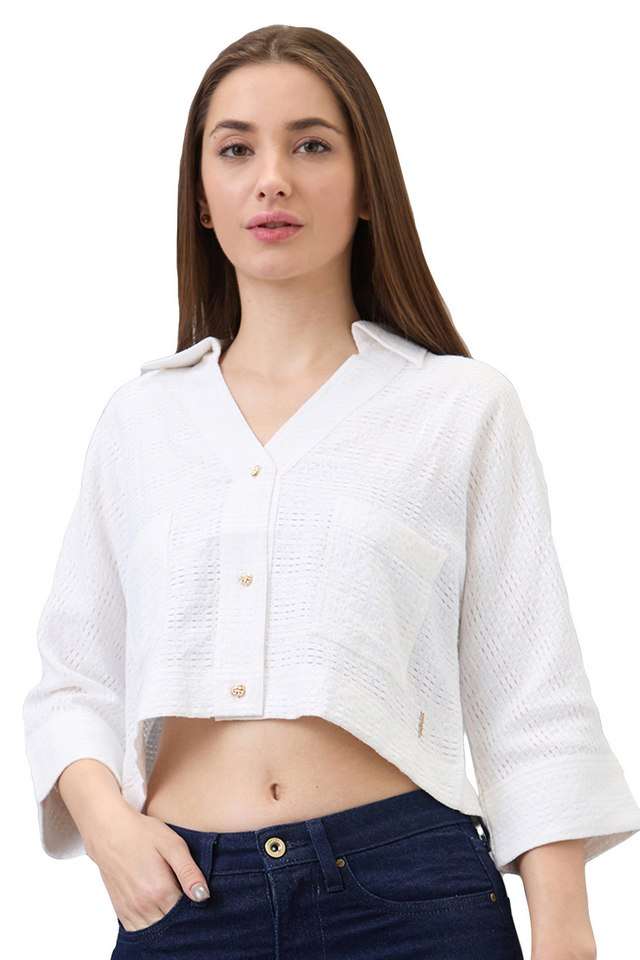 Solid-Viscose-Women-s-Casual-Wear-Shirt
