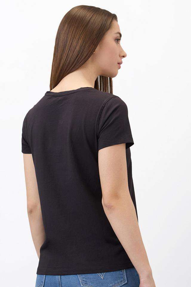 Archive-Revival-Solid-Cotton-Blend-Regular-Fit-Women-s-T-Shirt