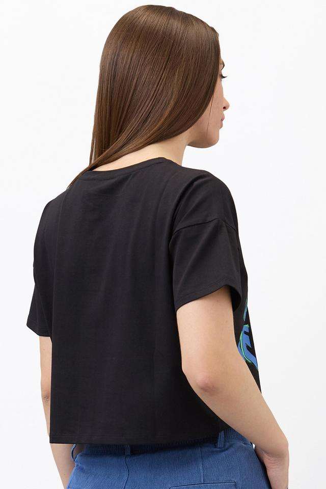 Archive-Revival-Solid-Cotton-Blend-Relaxed-Fit-Women-s-T-Shirt