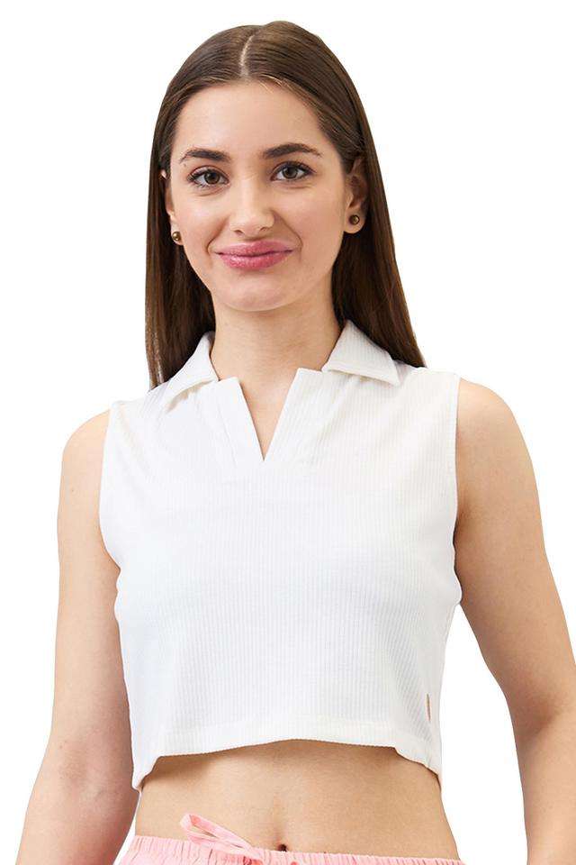 Archive-Revival-Solid-Blended-Fabric-Slim-Fit-Women-s-T-Shirt