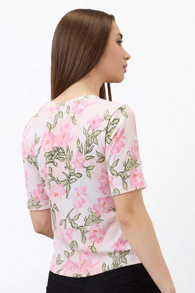 Archive-Revival-Printed-Blended-Fabric-Slim-Fit-Women-s-T-Shirt