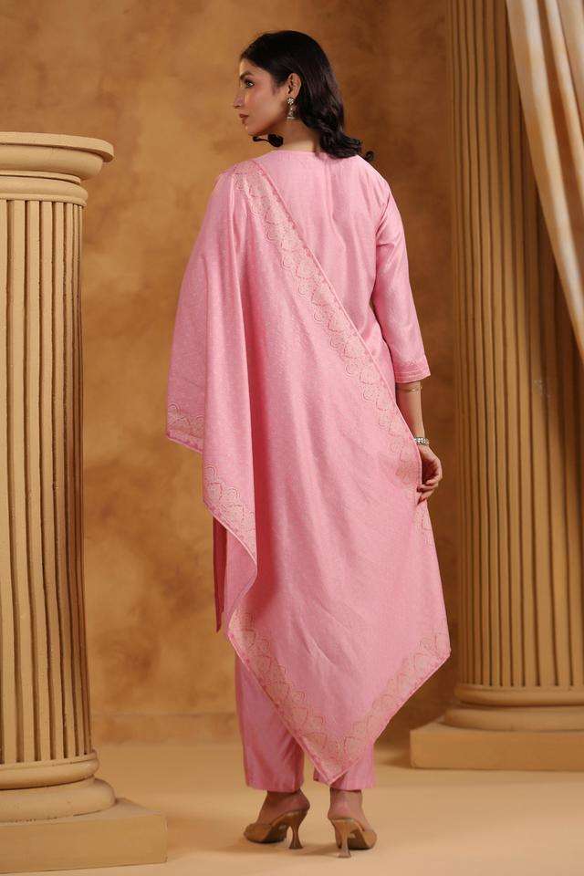 Printed-Viscose-Round-Neck-Women-s-Festive-Wear-Kurta