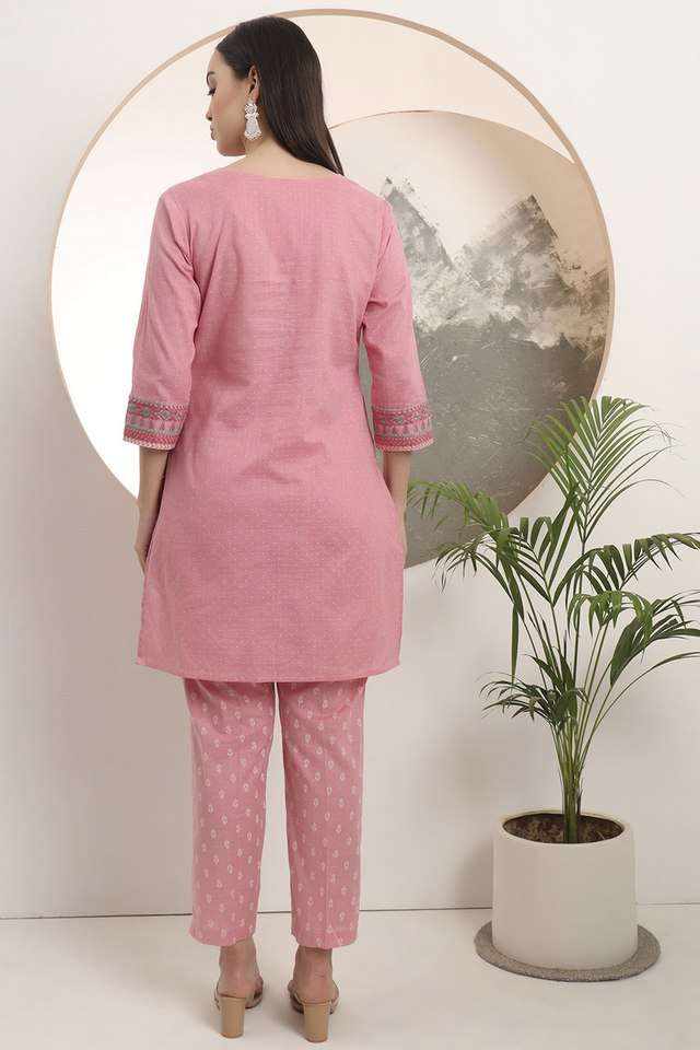 Printed-Calf-Length-Cotton-Woven-Women-s-Kurta-Set