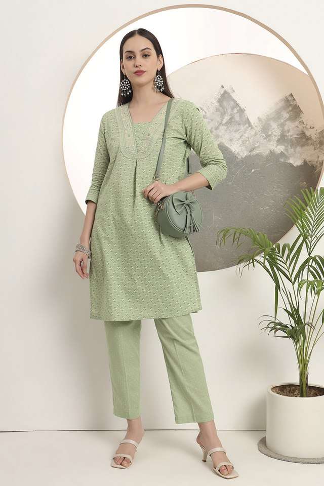 Printed-Calf-Length-Cotton-Woven-Women-s-Kurta-Set
