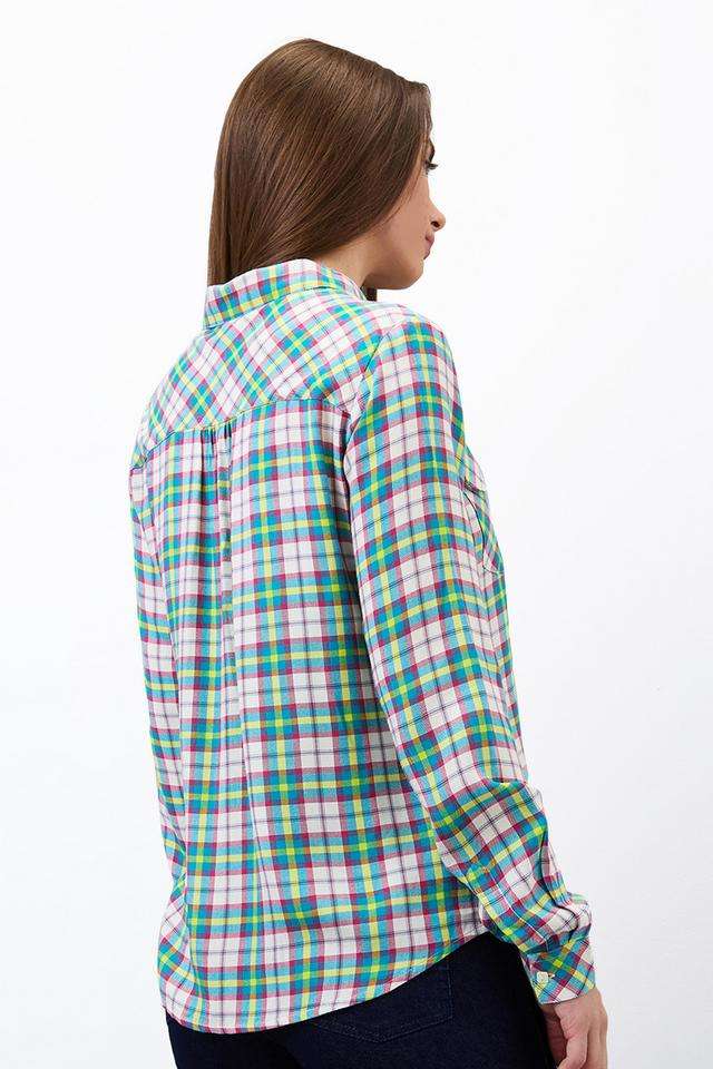 Checks-Viscose-Women-s-Casual-Wear-Shirt