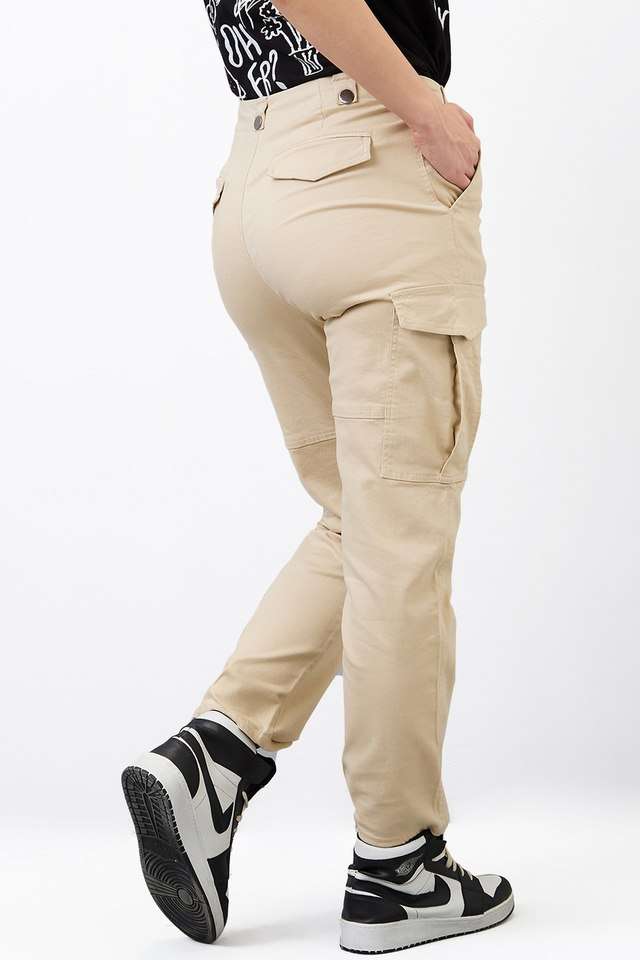 Solid-Straight-Fit-Cotton-Polyester-Women-s-Casual-Wear-Trousers