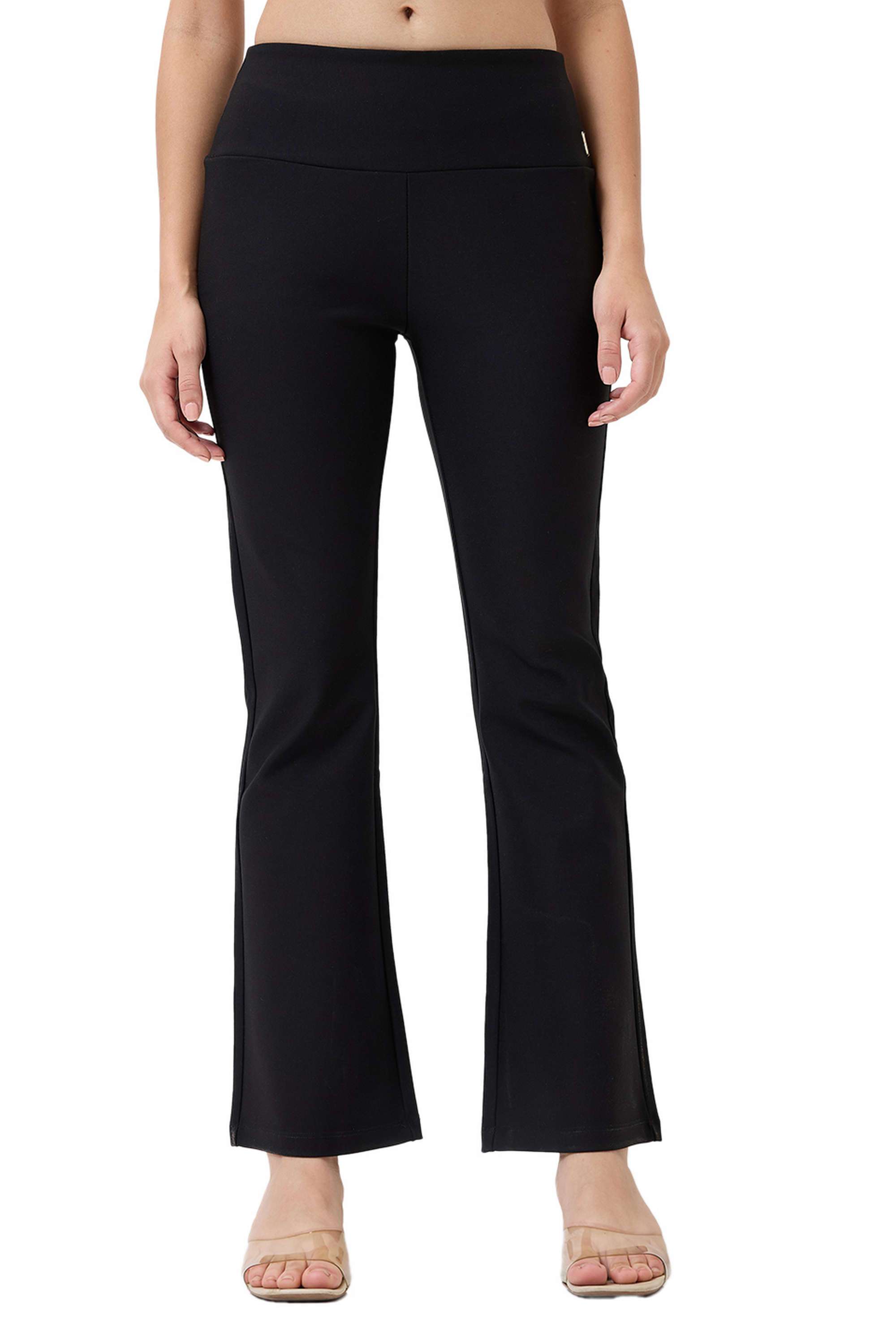 Solid-Bootcut-Fit-Blended-Fabric-Women-s-Casual-Wear-Track-Pants