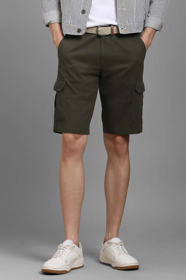 Solid-Cotton-Slim-Fit-Men-s-Shorts
