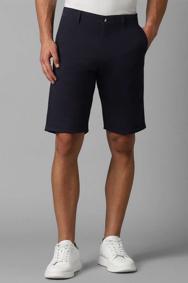 Solid-Cotton-Blend-Slim-Fit-Men-s-Shorts