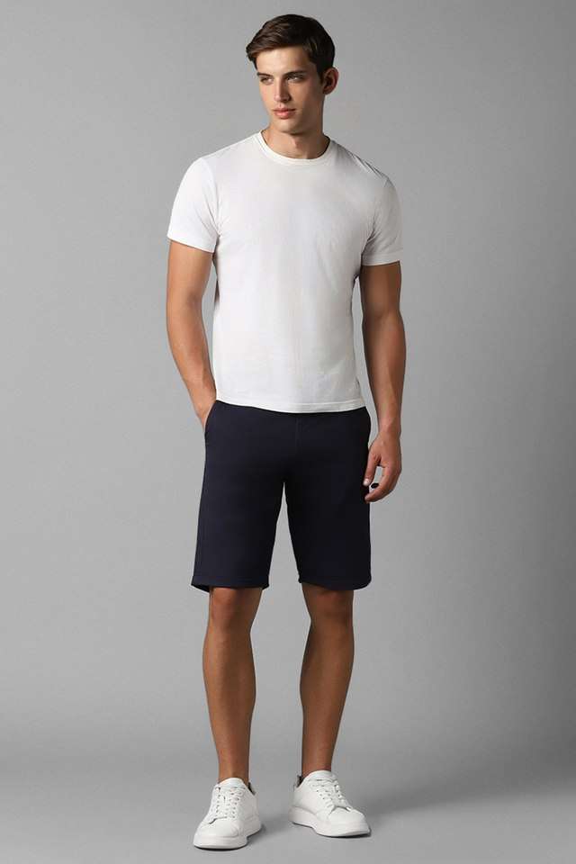 Solid-Cotton-Blend-Slim-Fit-Men-s-Shorts