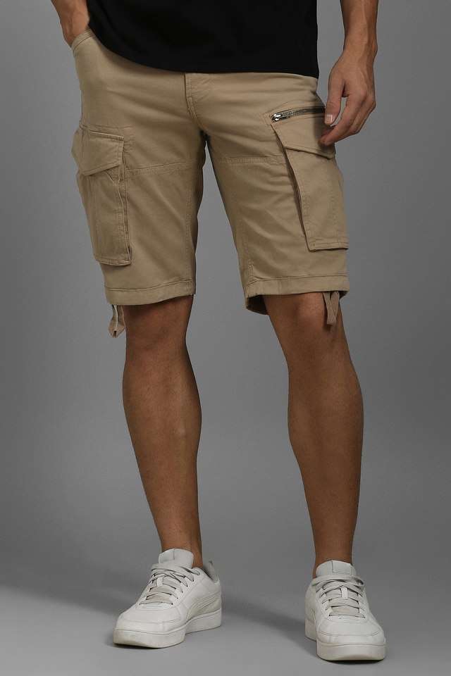 Solid-Cotton-Blend-Slim-Fit-Men-s-Shorts
