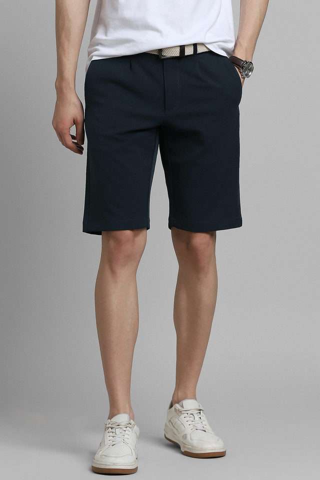 Solid-Blended-Fabric-Slim-Fit-Men-s-Casual-Wear-Shorts