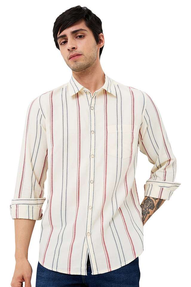 Stripes-Blended-Fabric-Slim-Fit-Men-s-Casual-Wear-Shirt