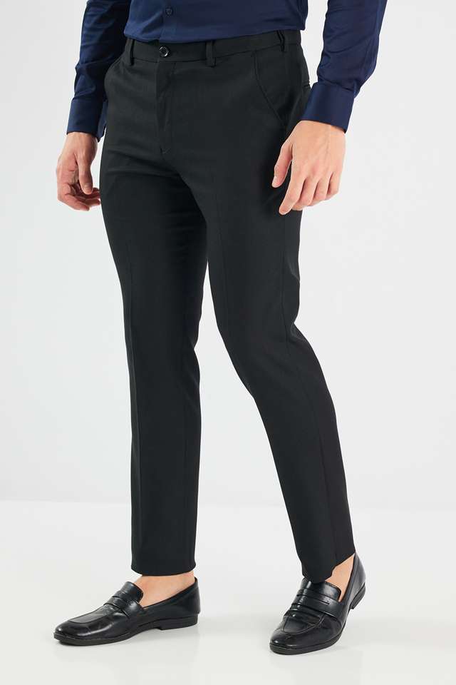 Solid-Blended-Fabric-Slim-Fit-Men-s-Formal-Wear-Trousers