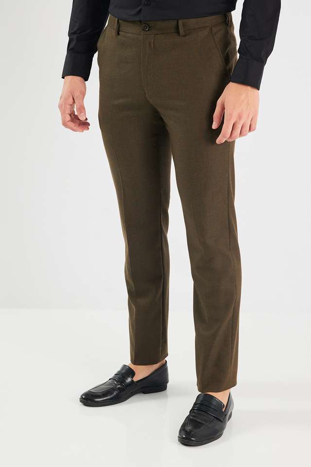 Solid-Blended-Fabric-Slim-Fit-Men-s-Formal-Wear-Trousers