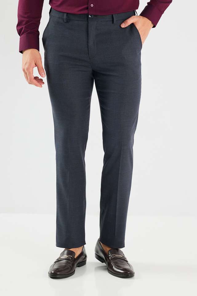 Solid-Blended-Fabric-Slim-Fit-Men-s-Formal-Wear-Trousers