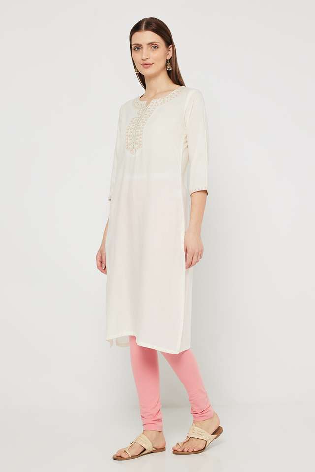 Embroidered-Viscose-Round-V-Cut-Neck-Women-s-Casual-Wear-Kurta