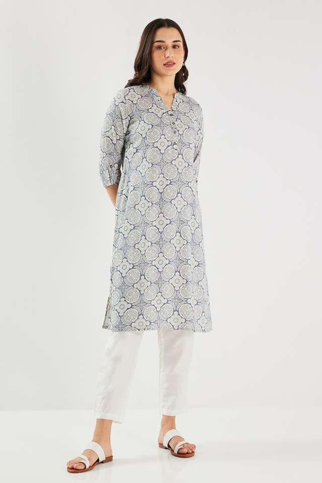Printed-Rayon-Collared-Women-s-Casual-Wear-Kurta