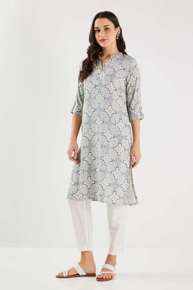 Printed-Rayon-Collared-Women-s-Casual-Wear-Kurta