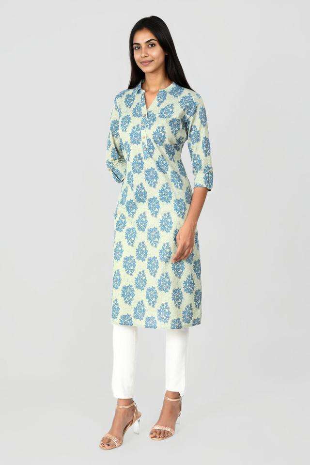 Printed-Cotton-Collared-Women-s-Kurta
