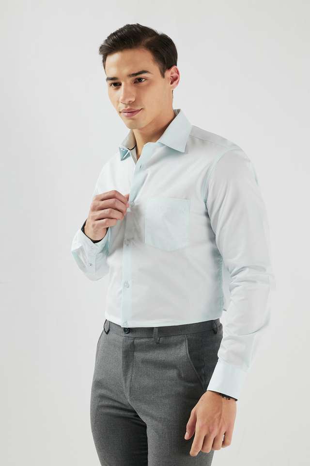 Solid-Cotton-Blend-Relaxed-Fit-Men-s-Formal-Wear-Shirt