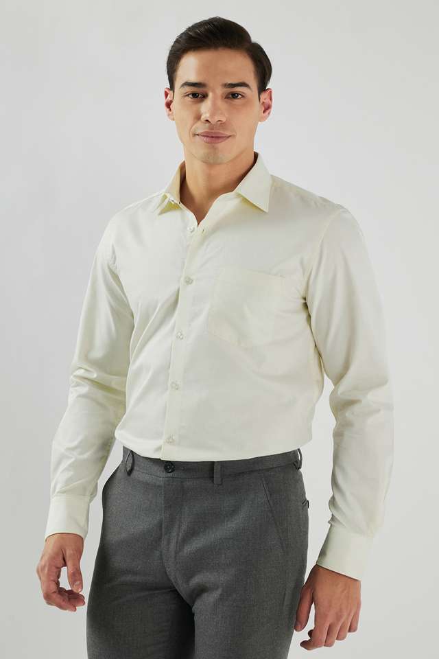 Solid-Cotton-Blend-Relaxed-Fit-Men-s-Formal-Wear-Shirt