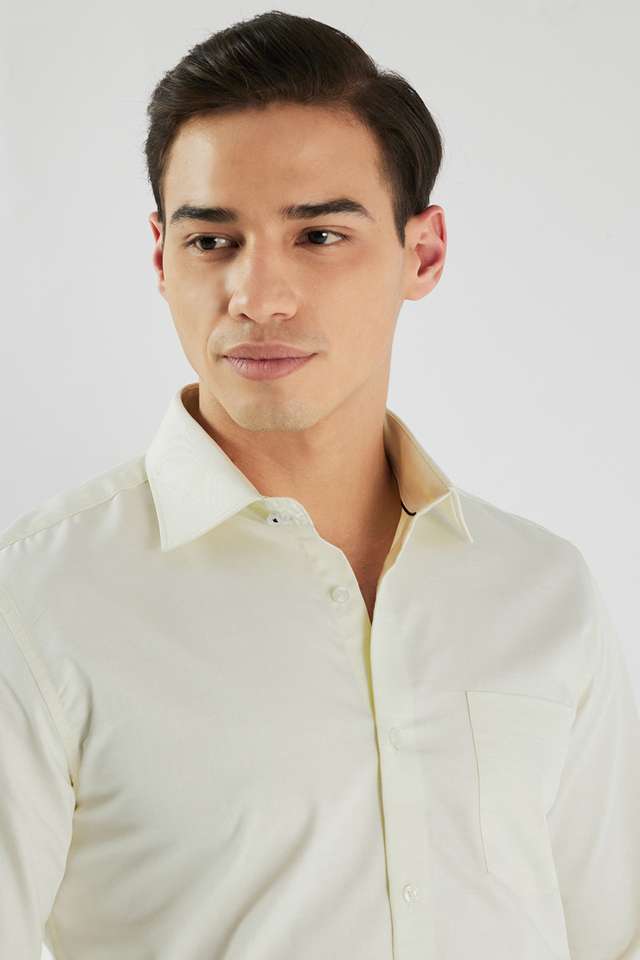 Solid-Cotton-Blend-Relaxed-Fit-Men-s-Formal-Wear-Shirt