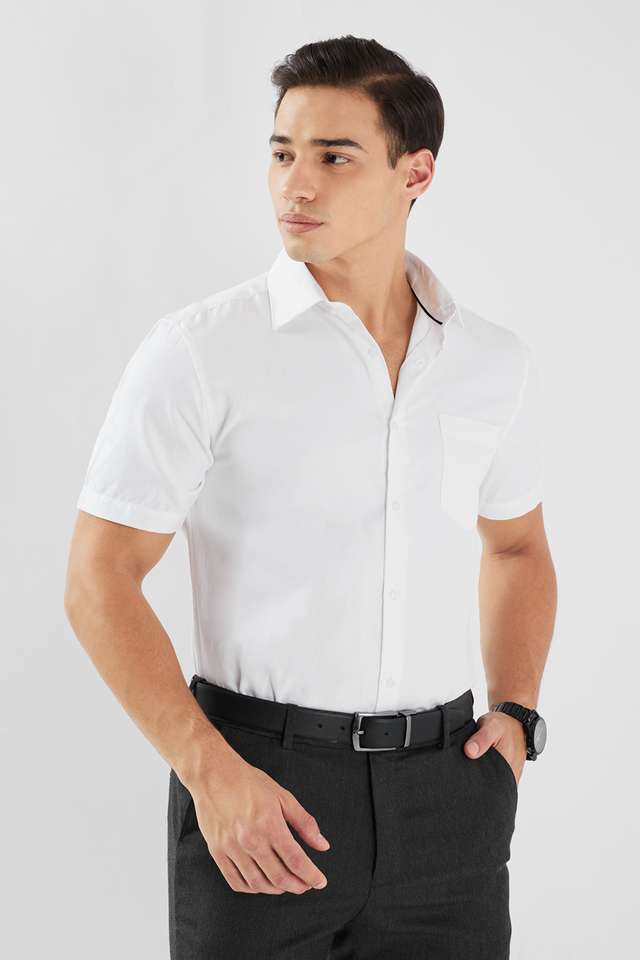 Structured-Cotton-Blend-Relaxed-Fit-Men-s-Formal-Wear-Shirt