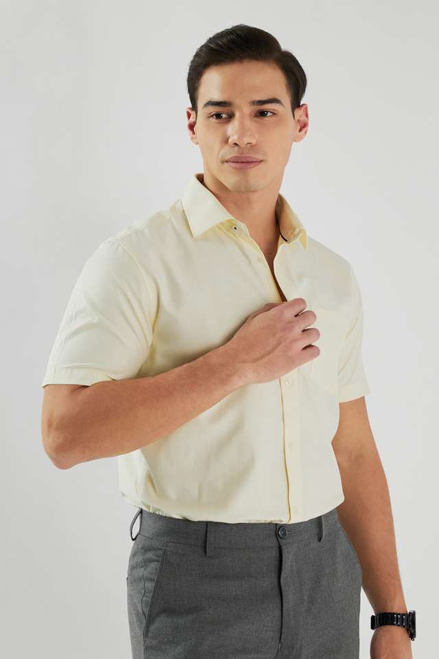 Structured-Cotton-Blend-Relaxed-Fit-Men-s-Formal-Wear-Shirt